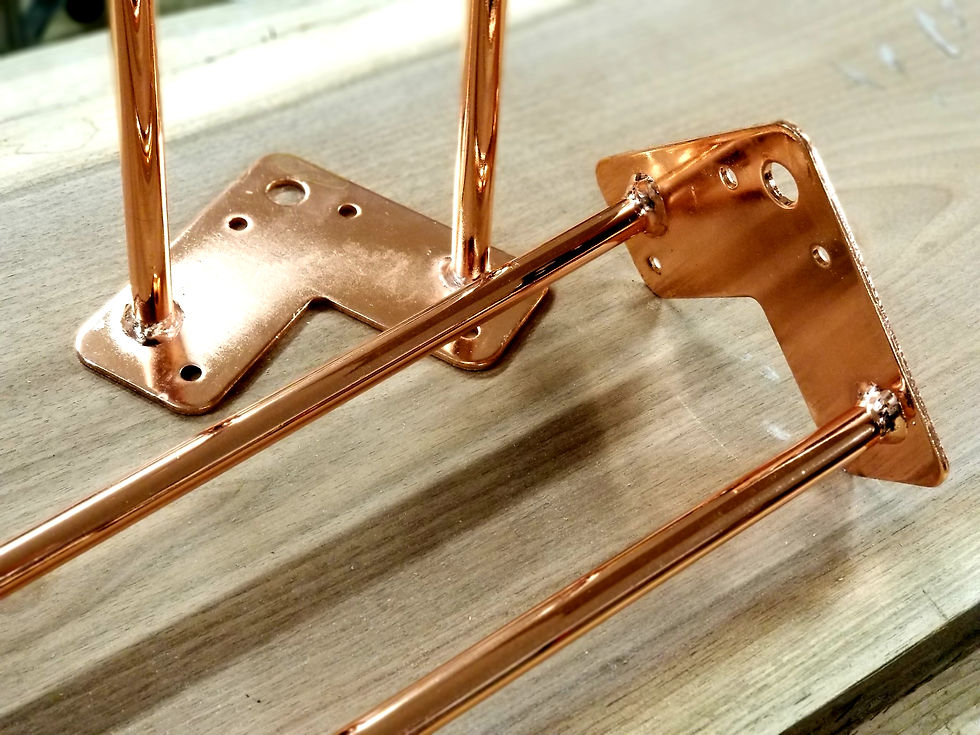 Copper Plated Hairpin Legs - 28" (clear coat)