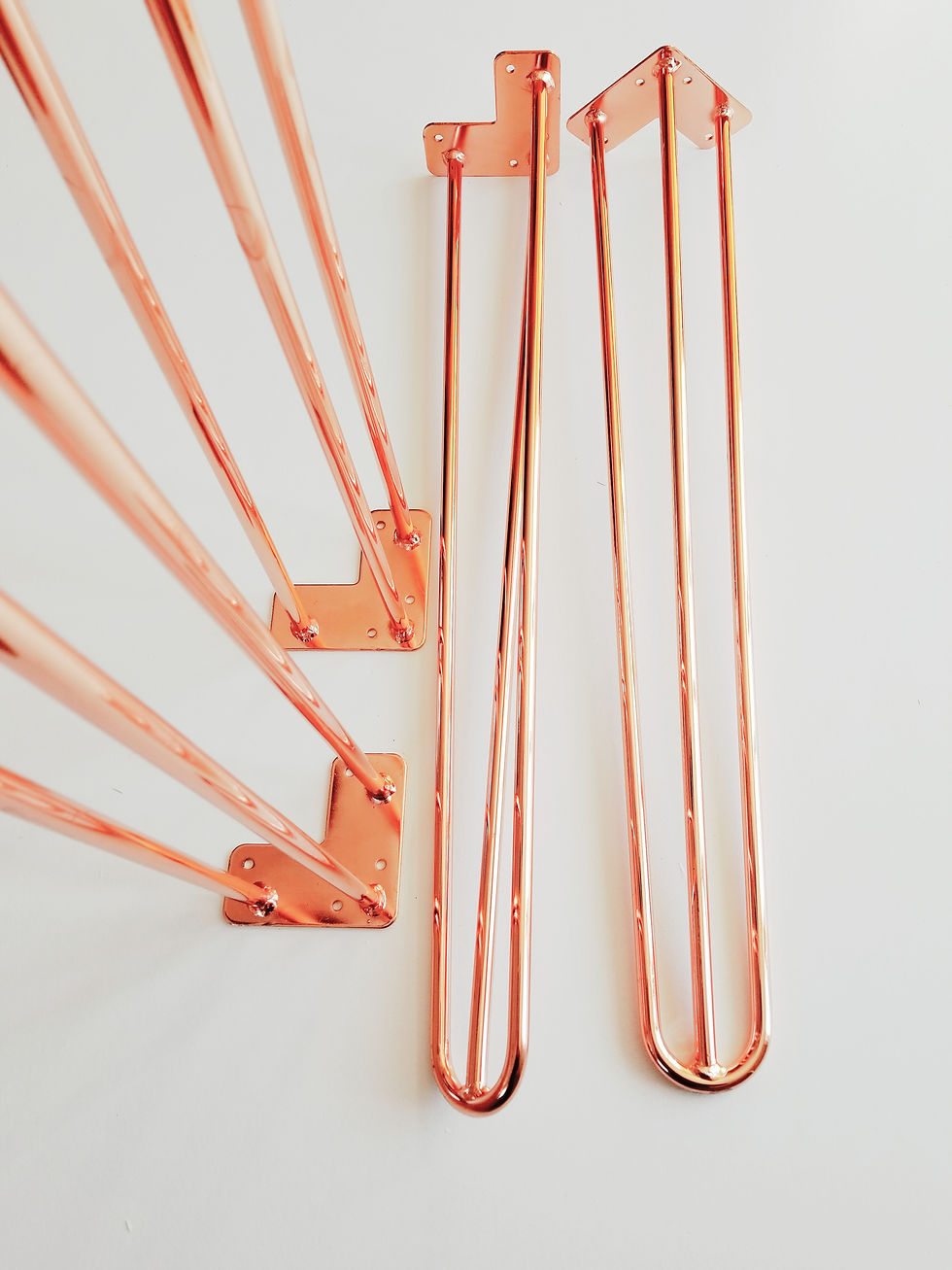 Thumbnail: Copper Plated Hairpin Legs 3-rod - 28" (clear coat)