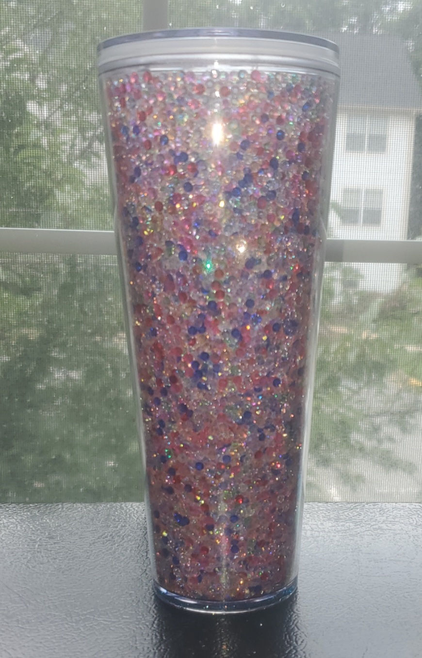 Thumbnail: Transparent Rhinestone Filled Tumbler