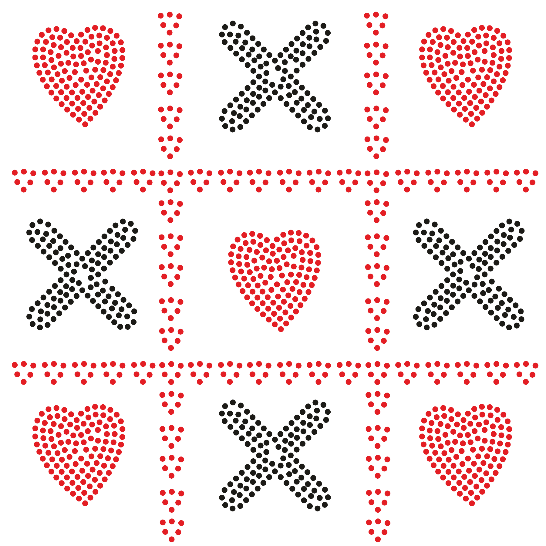 Tic Tac Love Rhinestone Template - SS10