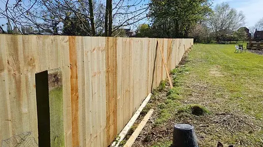 The Fencing Is Erected around the campsite at Dove Cote Lodge Camping