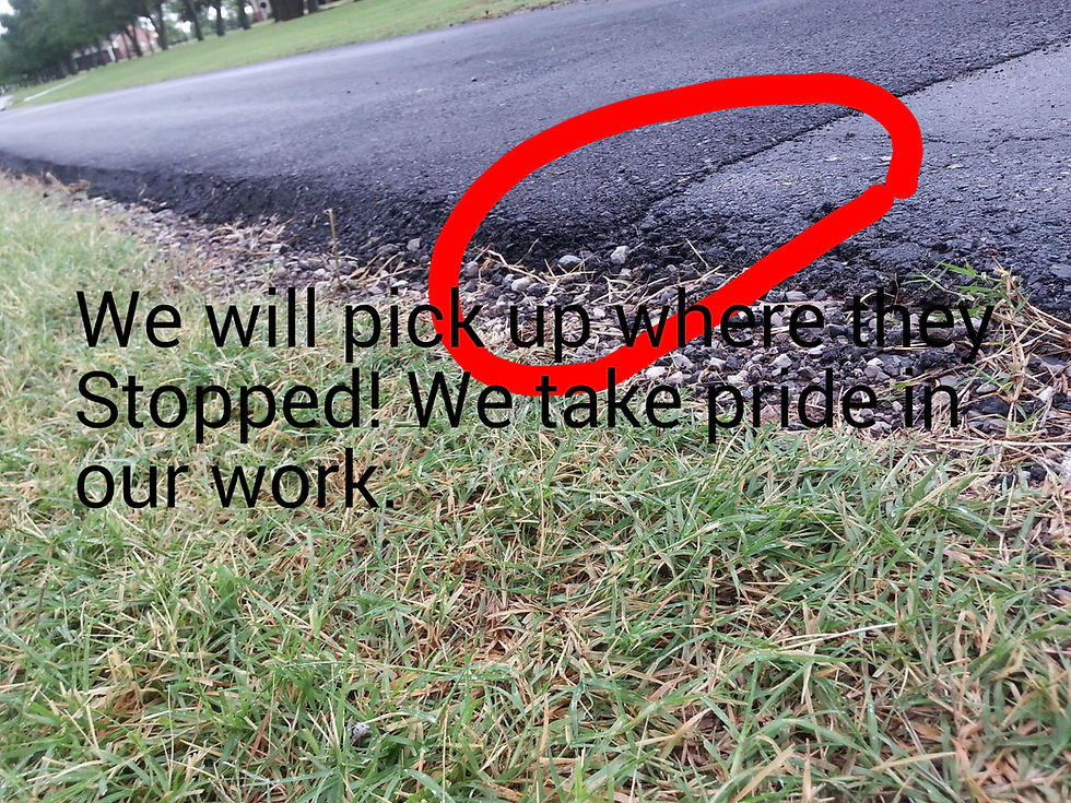 Repair on unfinished driveway.