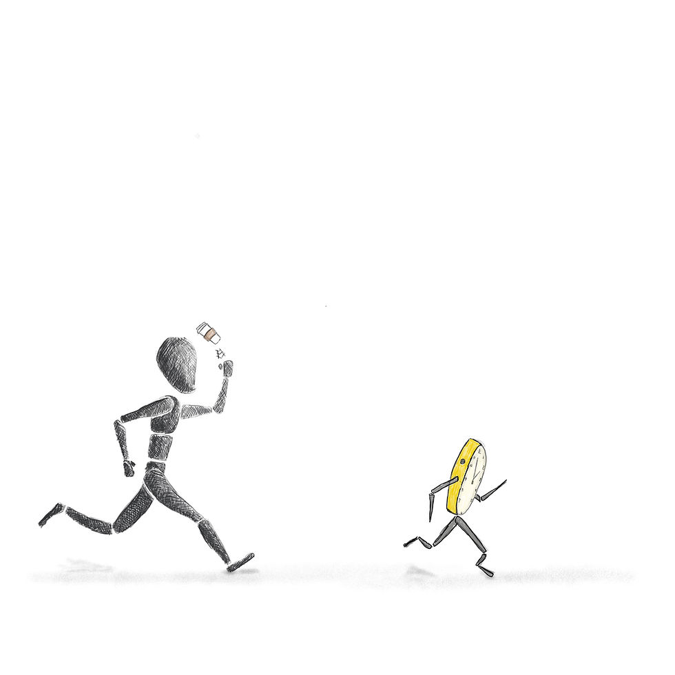 Happy Monito chasing time
