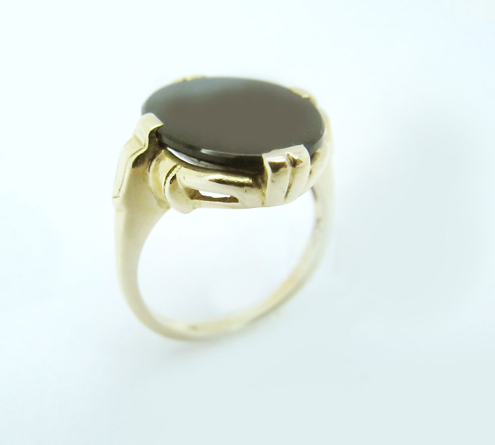 Thumbnail: 14K YG FLAT OVAL ONVX RG TRADE-INS