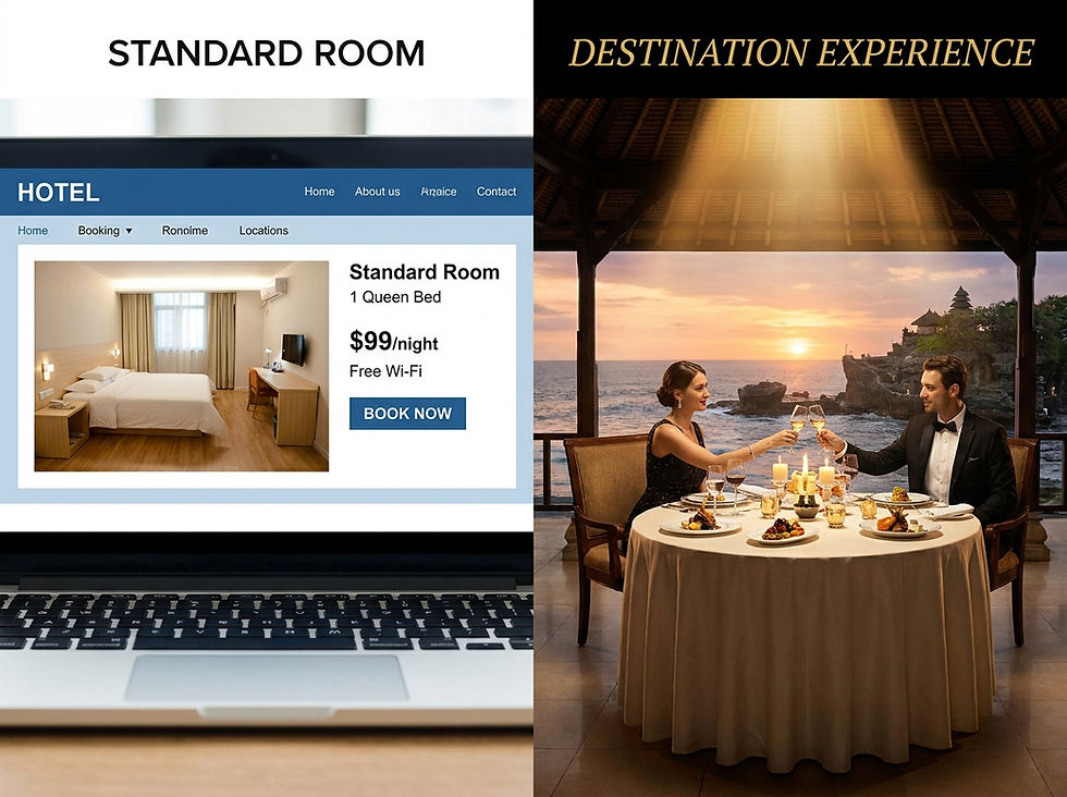 confronto tra location standard e esperienziale