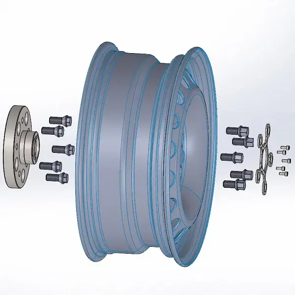 TERRANGER Adapterscheibe Stahlfelge, 6.5 x17 H2, ET 50 LK 5x112 auf VW T5-T6.1