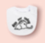 Baby bib with cute illustration and text: "Hope not today"