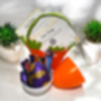 Easter basket with chocolates and cards