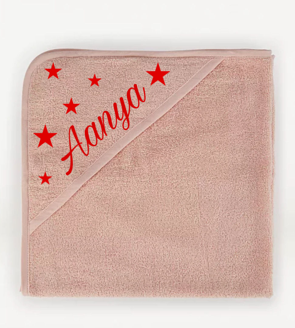 Personalised hooded towel - Pink