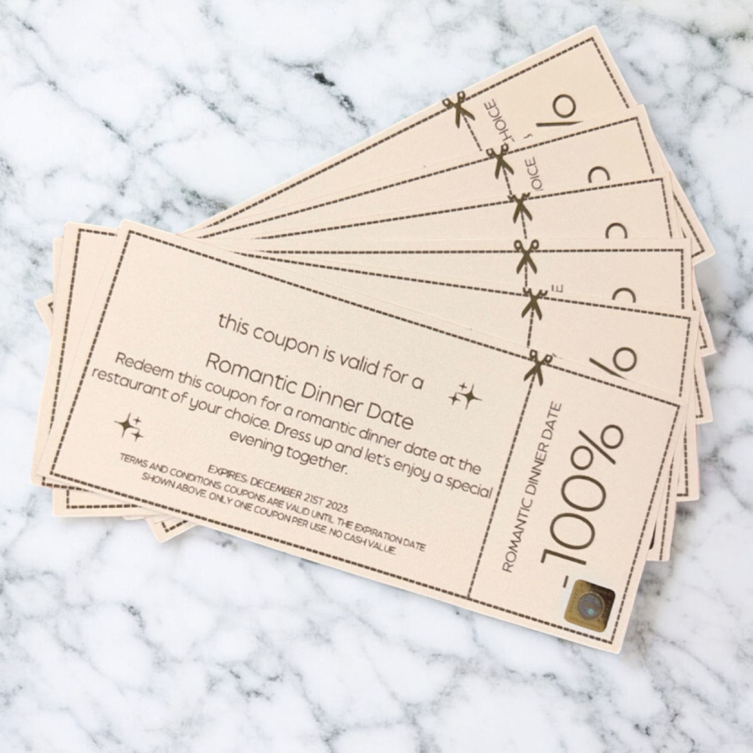 Personalised coupons/vouchers for a Special Someone x 6