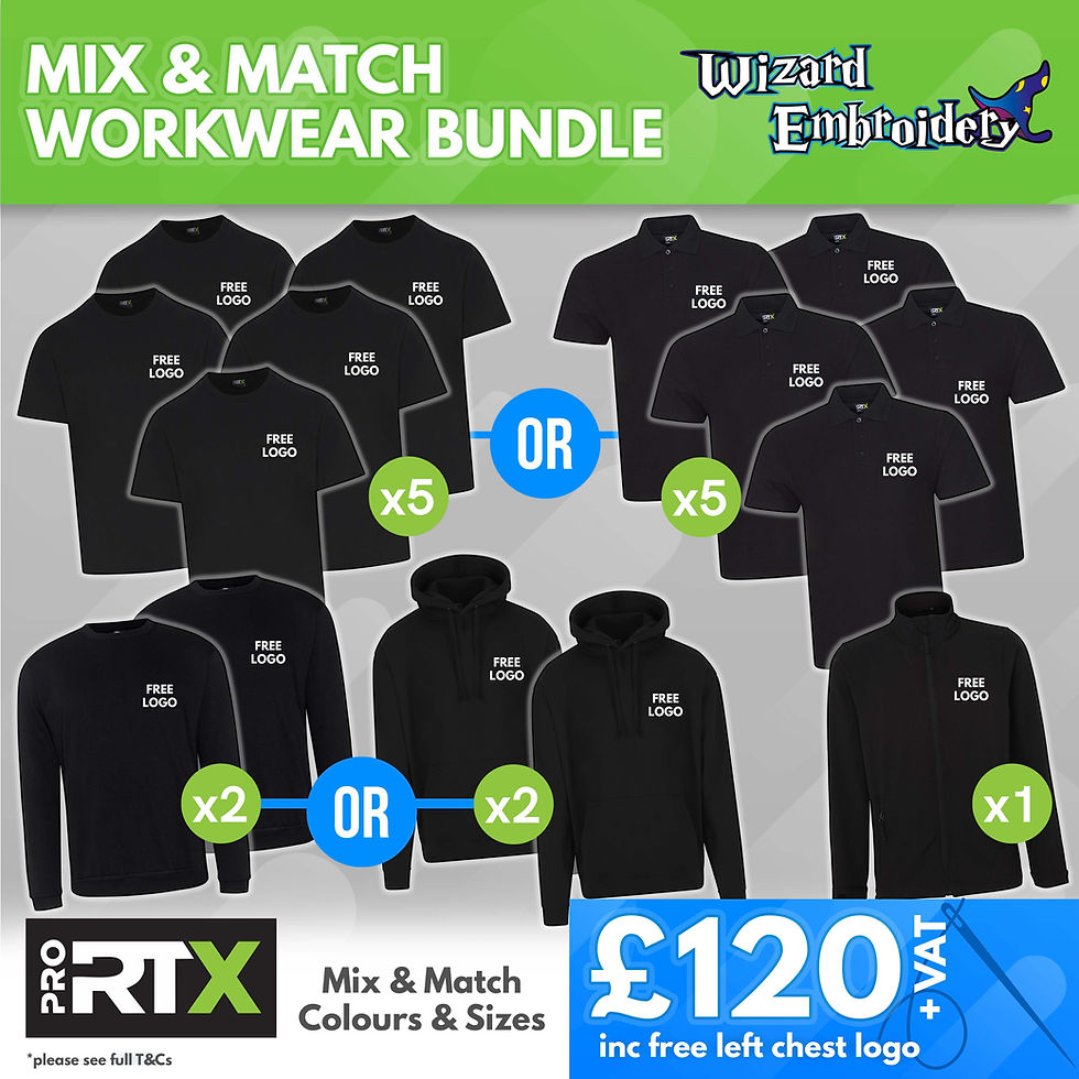 Pro RTX Embroidery Bundle - Wizard Embroidery - Mix & Match Workwear Bundle