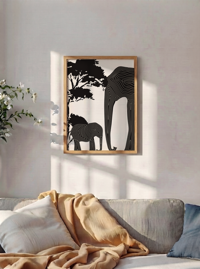 Gentle Giants | Premium Art Print | Wooden Frame