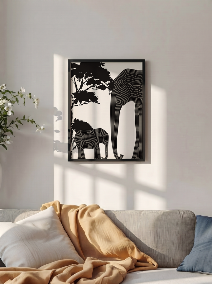Gentle Giants | Premium Art Print | Black Frame