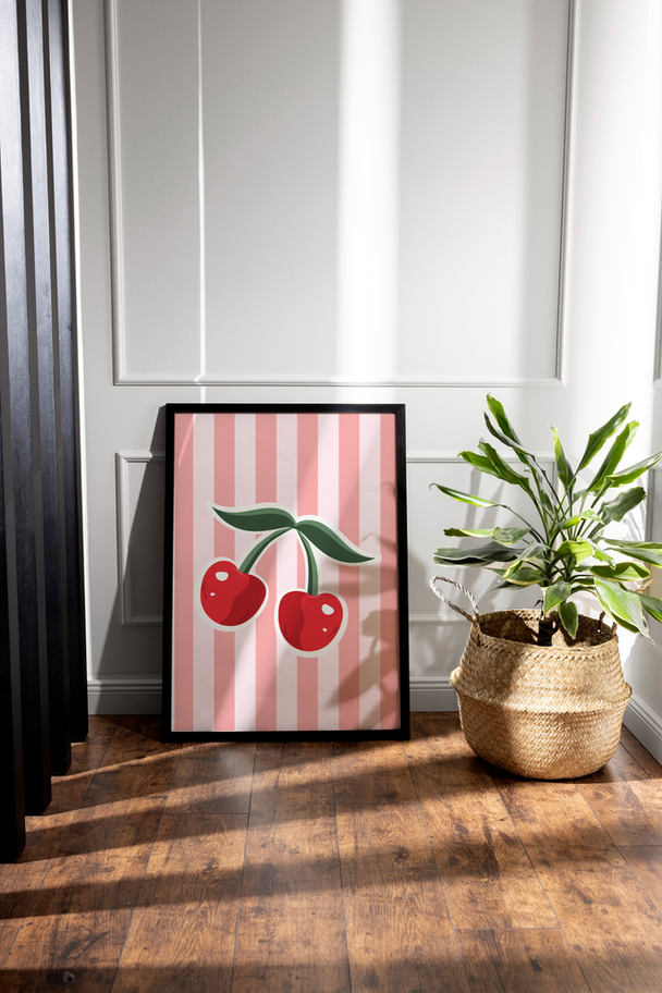 Summer Cherries Art Print for living room or kitchen