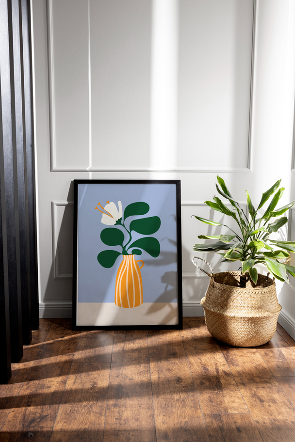 White Lily Still Life Art Print for living room