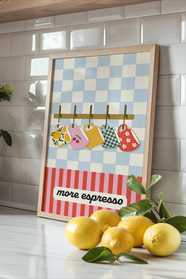 More Espresso Art Print for coffee lovers