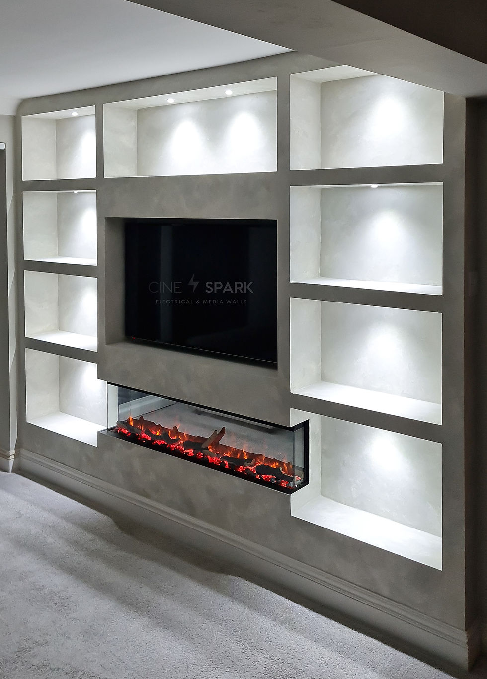 Ezee Glow Celestial Electric Media Wall Fire