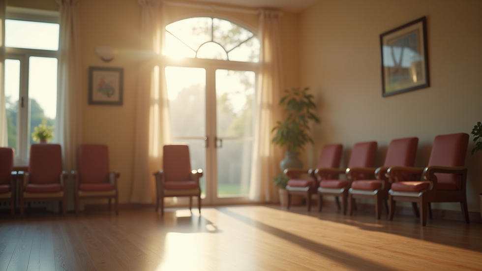 Close-up view of a peaceful prayer space in a senior care home