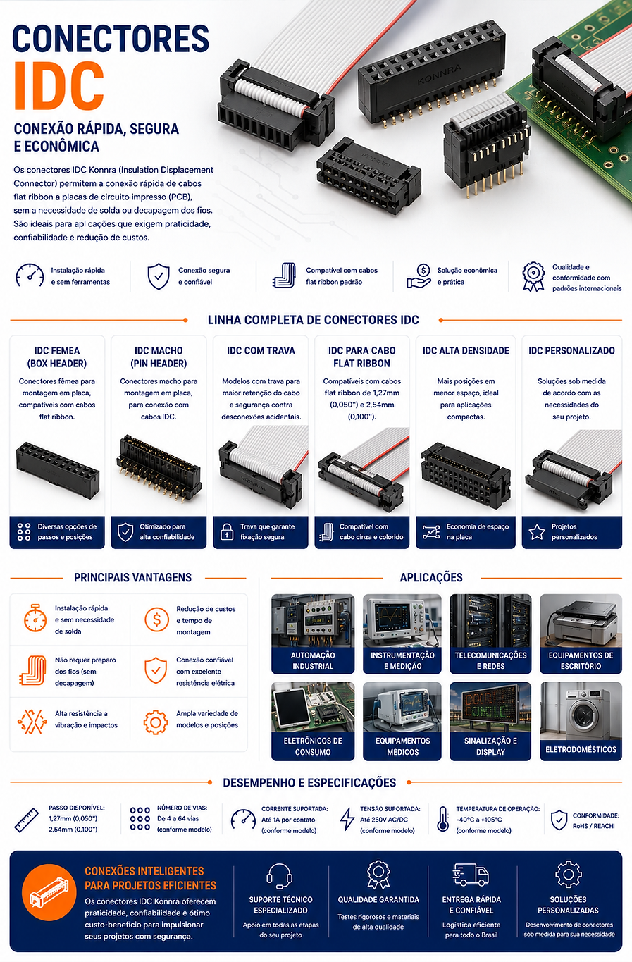 Conectores IDC da Konnra