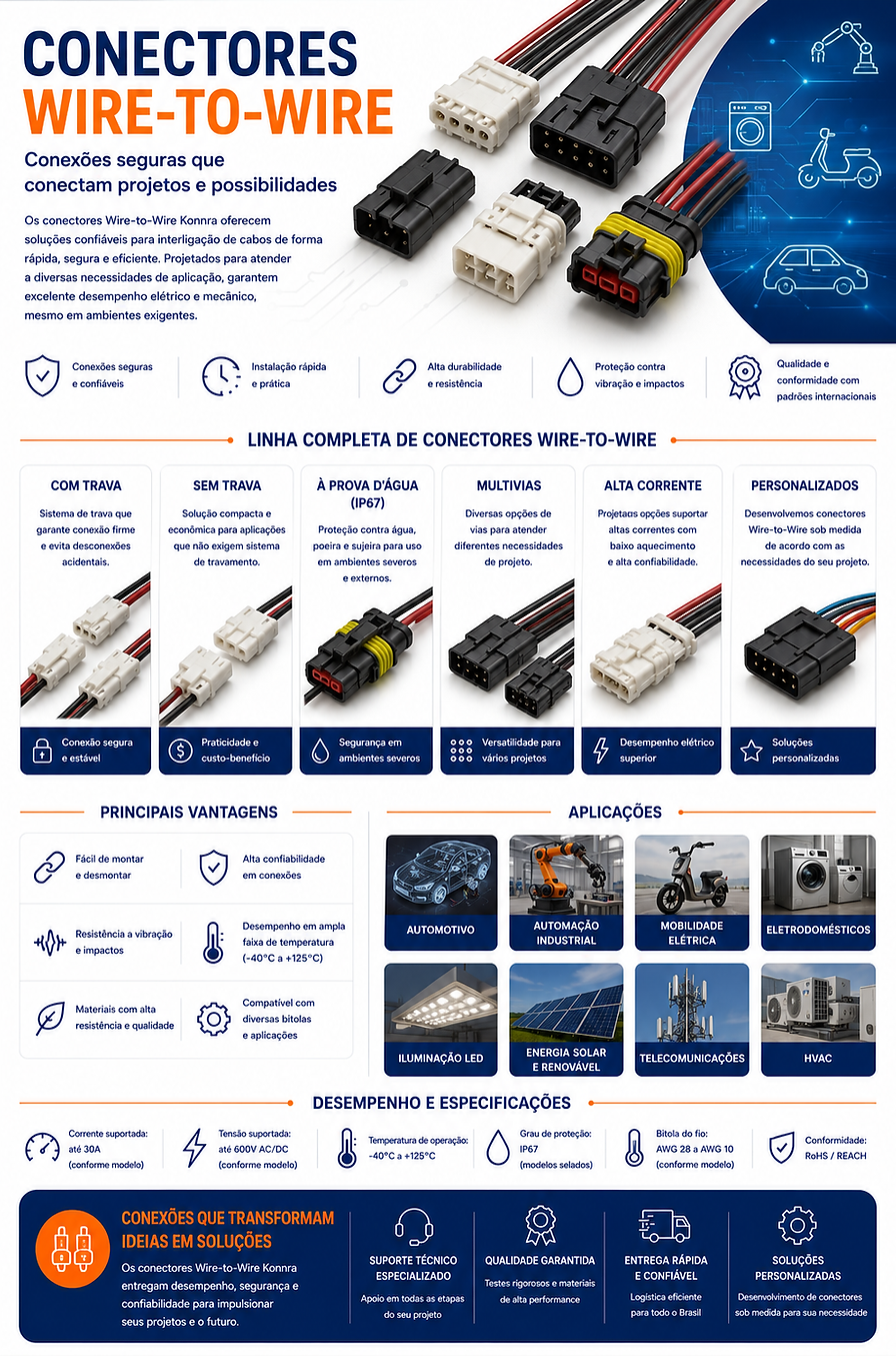 Conectores Wire-to-wire da Konnra
