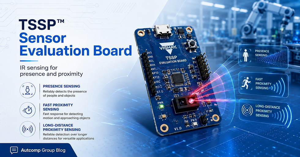 Vishay TSSP™ Sensor Evaluation Board for IR presence and proximity sensing applications.