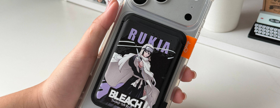 เคส ใส่บัตร bleach เทพมรณะ สงครามเลือดพันปี บลีช อนิเมะ thousand years blood war สีดำ เท่ๆ phone accessories ไอโฟน iphone magsafe ที่ใส่บัตร แปะมือถือ card holder กระเป๋าใส่บัตร ยมทูต rukia รูเคีย บังไค bankai ตัวละคร ss8