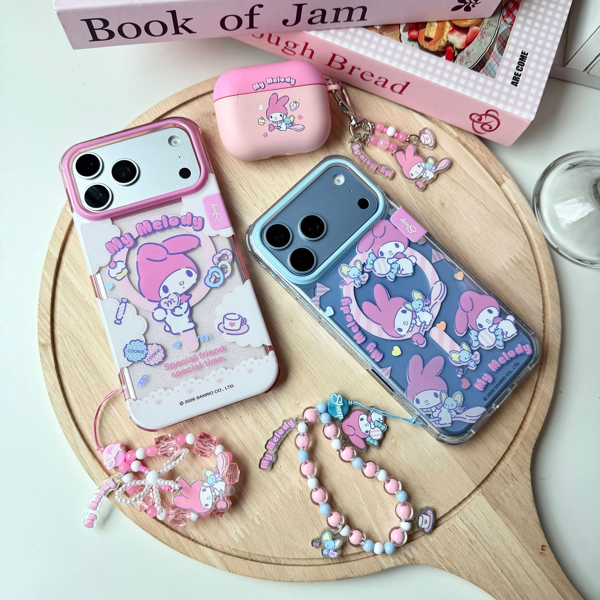 เคส sanrio airpods case my melody ซานริโอ้ มายเมโลดี้ ของแท้ แอร์พอด 4 5 pro 3 ไอโฟน iphone 18 pro max glacier blue ฟ้า ธารน้ำแข็ง ลิขสิทธิ์แท้ สีชมพู หนู flat แถมพวงกุญแจ keyring มีตะขอห้อย กันรอยขีดข่วน ลายน่ารัก