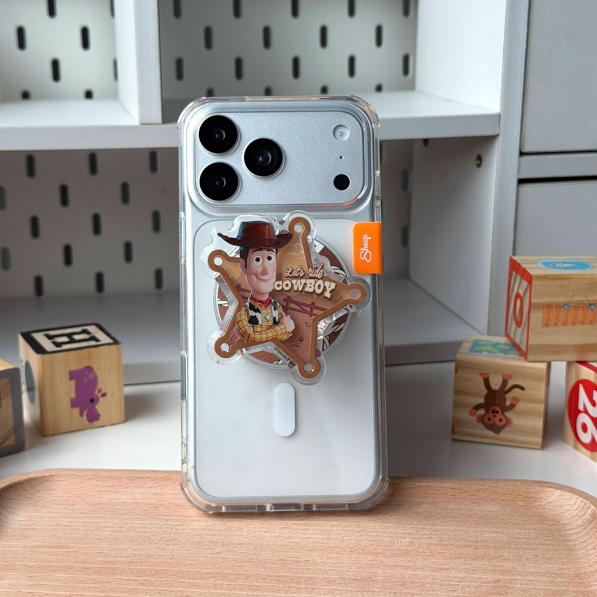 Phone Grip Toy Story 5 ที่แปะมือถือ Woody วูดดี้ ของเล่น ลิขสิทธิ์แท้ Disney Pixar ดิสนีย์ ทอย สตอรี่ Accessories magsafe แม่เหล็ก ของสะสม น่ารัก เคส case สี น้ำตาล