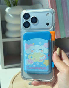 Cinnamoroll ซินนามอนโรล  wallet sanrio phone ซานริโอ้  ของแท้ case เคส ลิขสิทธิ์แท้ น่ารัก magsafe แม่เหล็ก Accessories สี ฟ้า ใส่บัตร