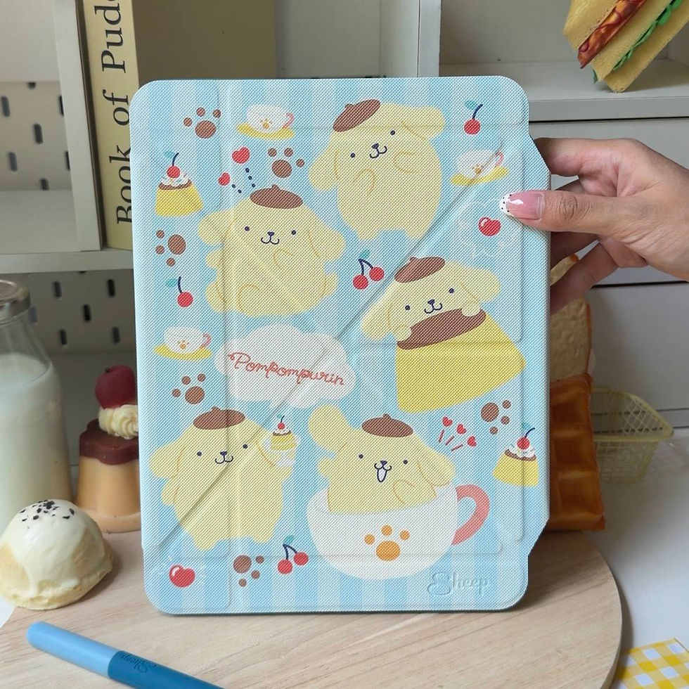 เคส pompompurin sanrio phone case ซานริโอ้ หมา ปอมปอมปุริน ปอมปอมปูริน ของแท้ ไอแพด ipad ลิขสิทธิ์แท้ สีเหลือง ฟ้า พุดดิ้ง แบรนด์ applesheep sheep ลายน่ารัก เคสปอมปอมปุริน