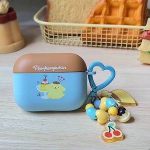 AirPods pompompurin sanrio  case เคส ซานริโอ้ ปอมปอมปุริน แอร์พอด ลิขสิทธิ์แท้  Accessories สี ฟ้า น้ำตาล Keyring พวงกุญแจ ลาย น่ารัก 