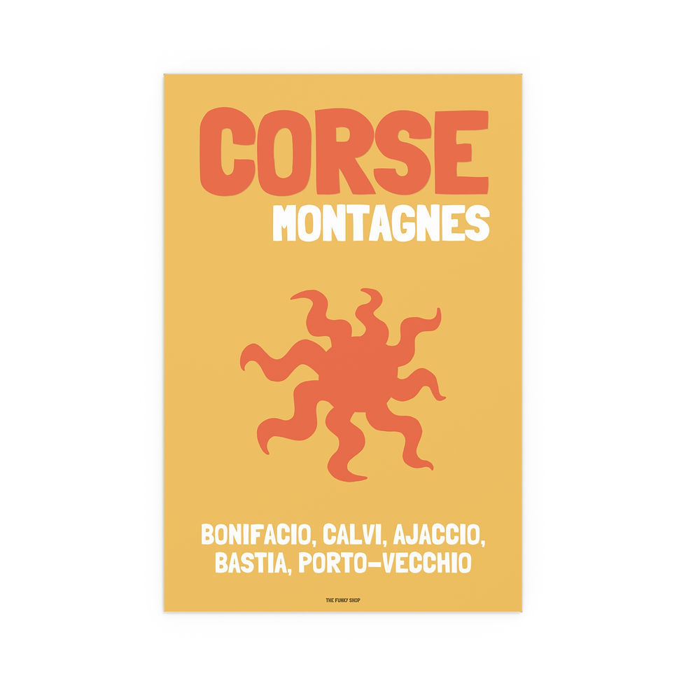 Affiche Corse au style rétro vintage, résistante à l'eau et aux rayures, affiche retro, decor boho, minimaliste