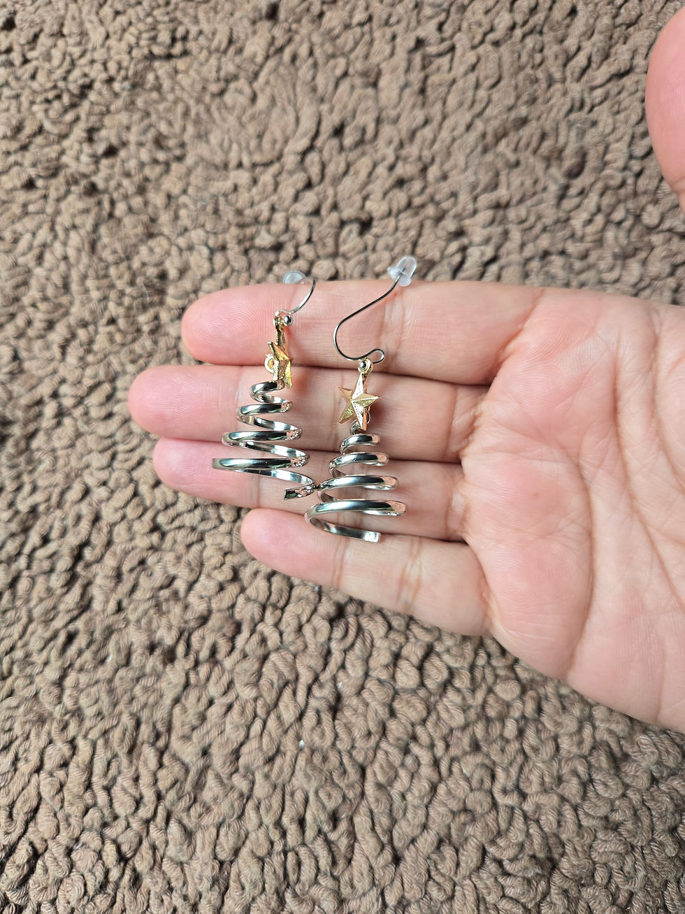 Miniature : 
Boucles d’oreilles Sapins de Noël Argentées 🎄✨