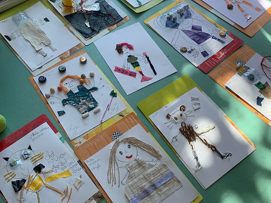 collages réalisés lors d’un atelier en école primaire