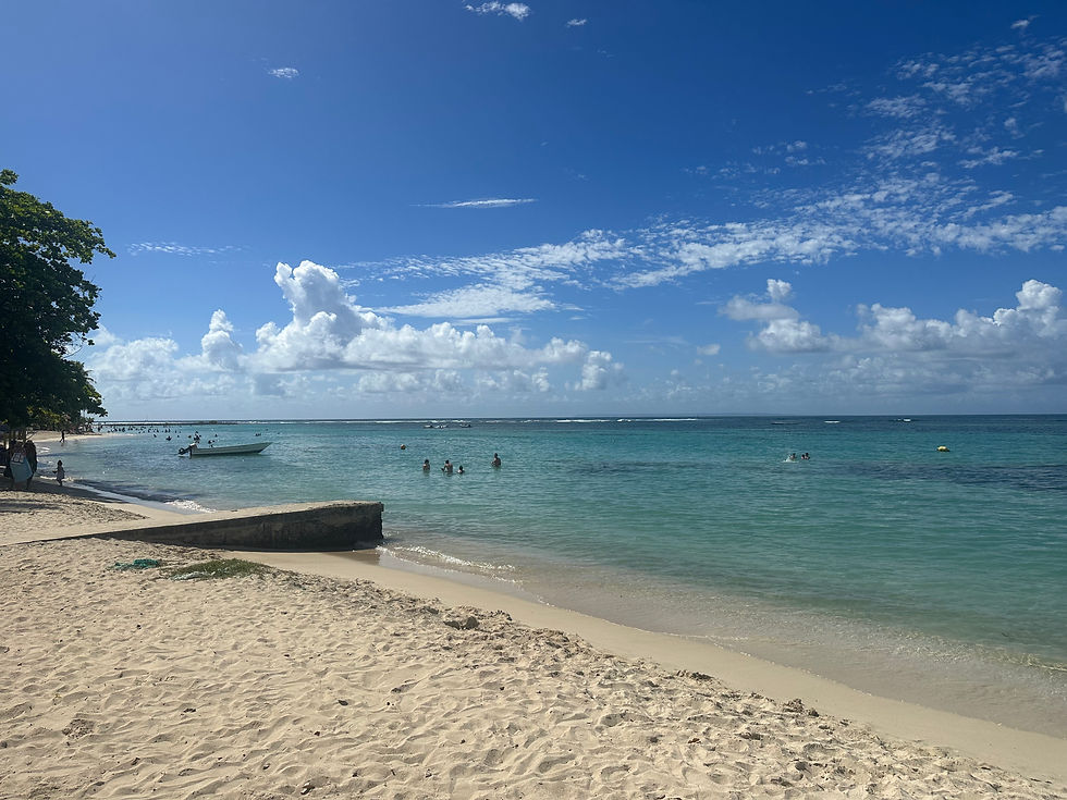 Plage du Bourg de Saint-Anne en Guadeloupe, eau cristalline et sable fin