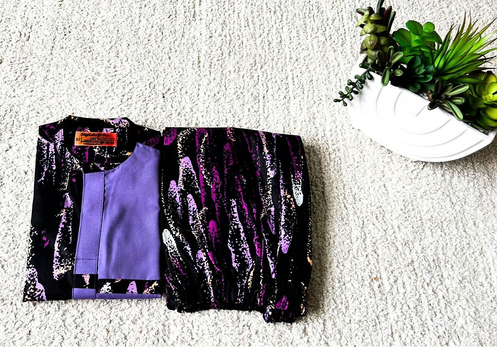 Thumbnail: Oke Boys African Co-Ord Set in Purple Patterned Print