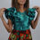 Thumbnail: Ankara African dress for teenage girls front view