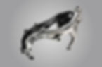 Close-up of custom-engineered motorcycle suspension system by Dedalos Design, combining performance and precision craftsmansh