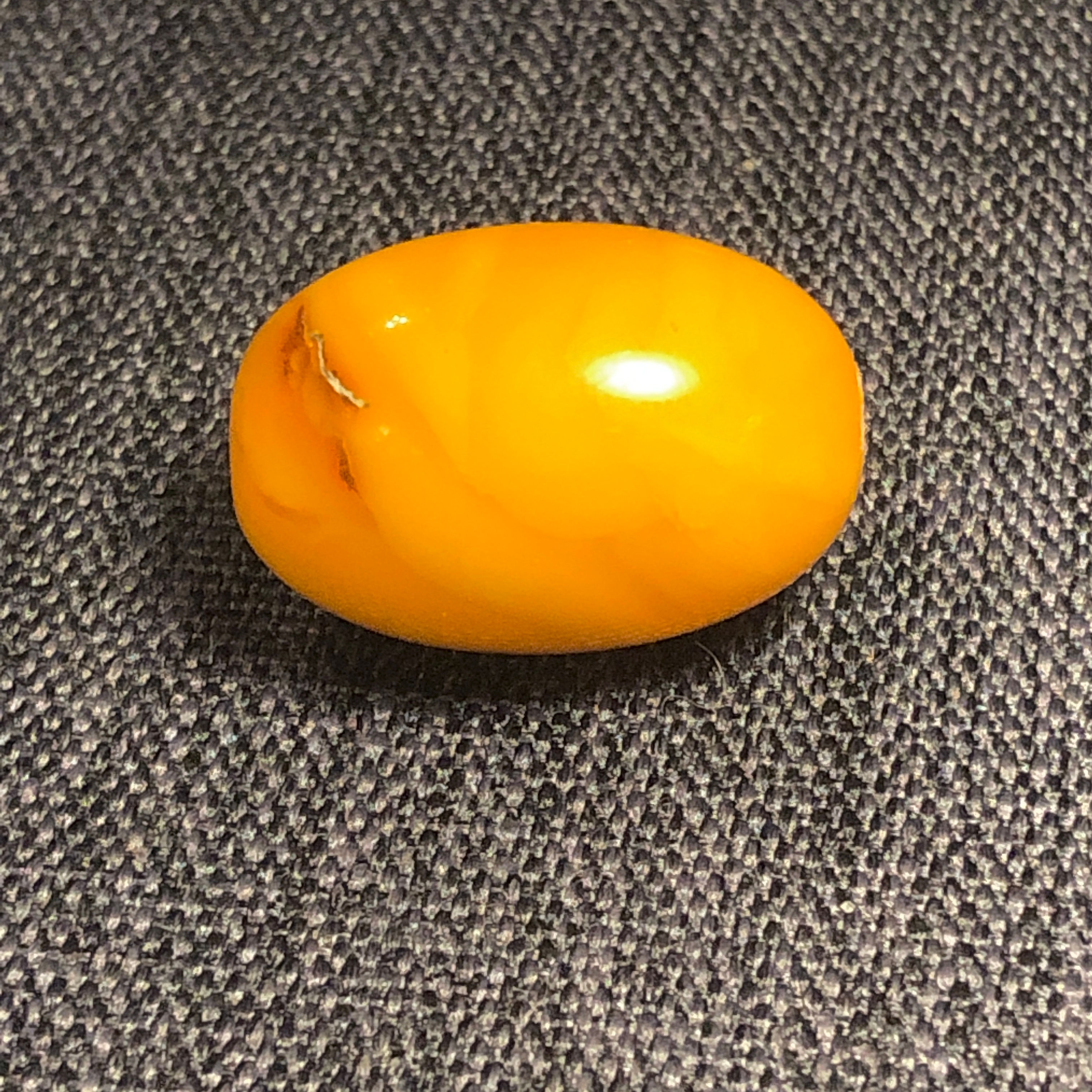 Amber - Oval Large Bead - 1 Count 