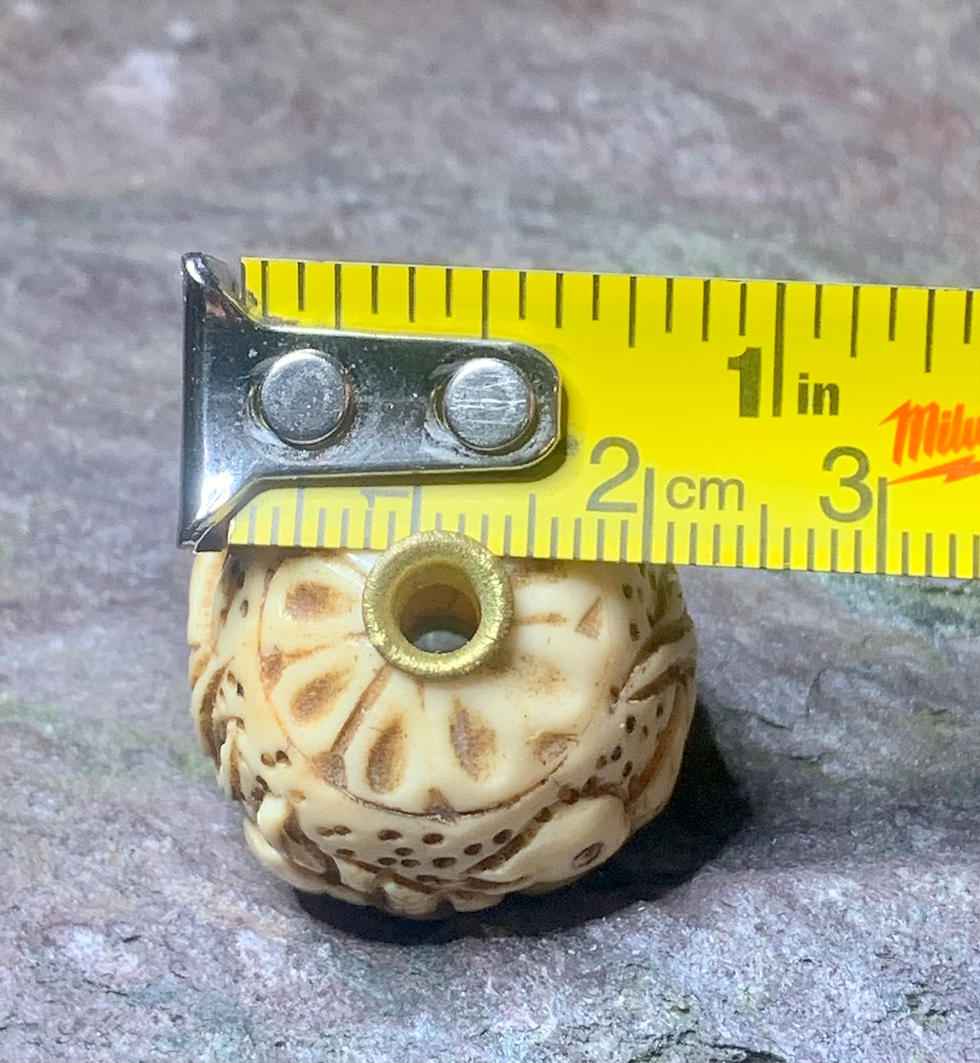 Thumbnail: Japanese Ojime Bead - Carved Bone