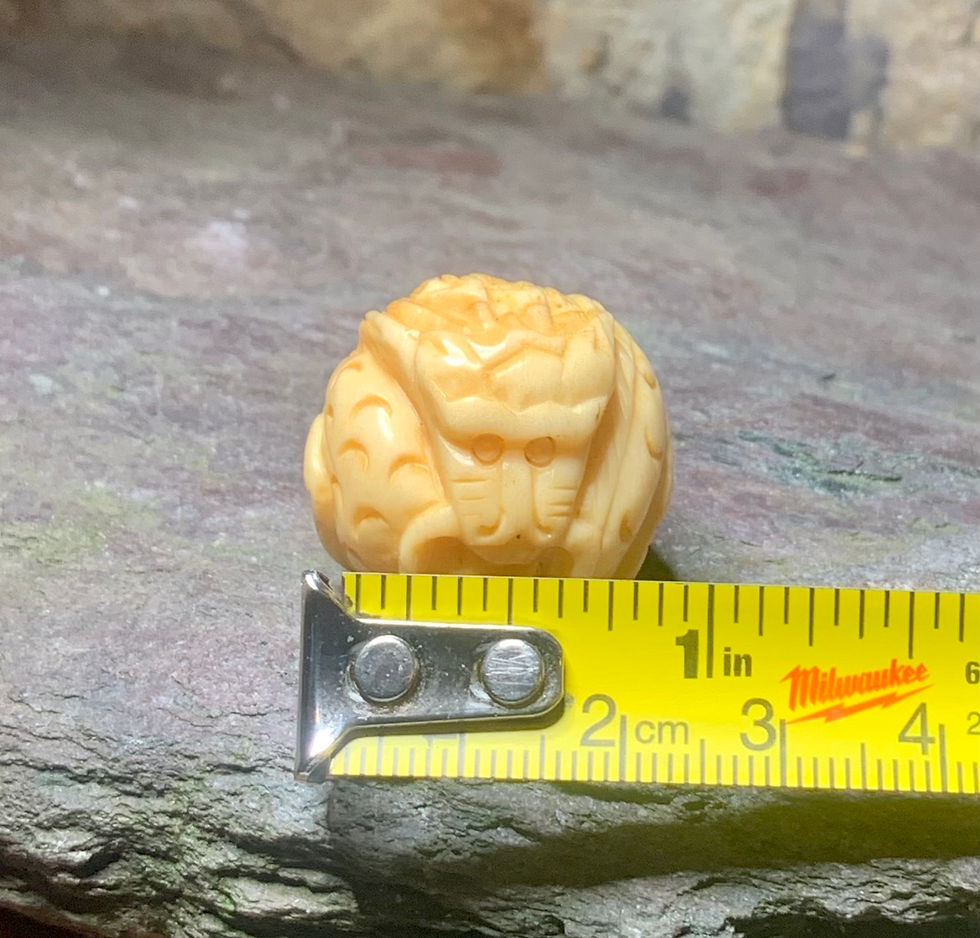 Thumbnail: Antique Carved Bone Bead - Chinese Zodiac -  Dragon 