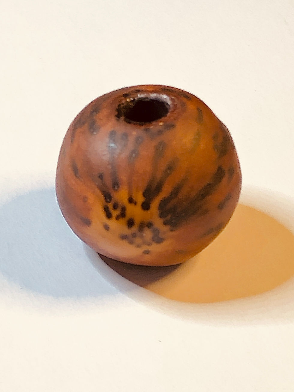 Thumbnail: Ceramic Bead Handmade - Maroon-Brown-Ochre