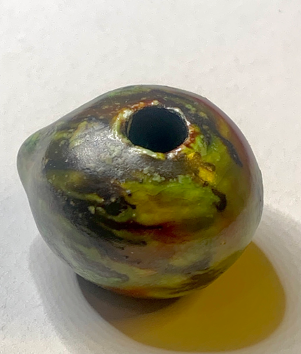 Thumbnail: Ceramic Handmade Bead - Rainbow Swirl