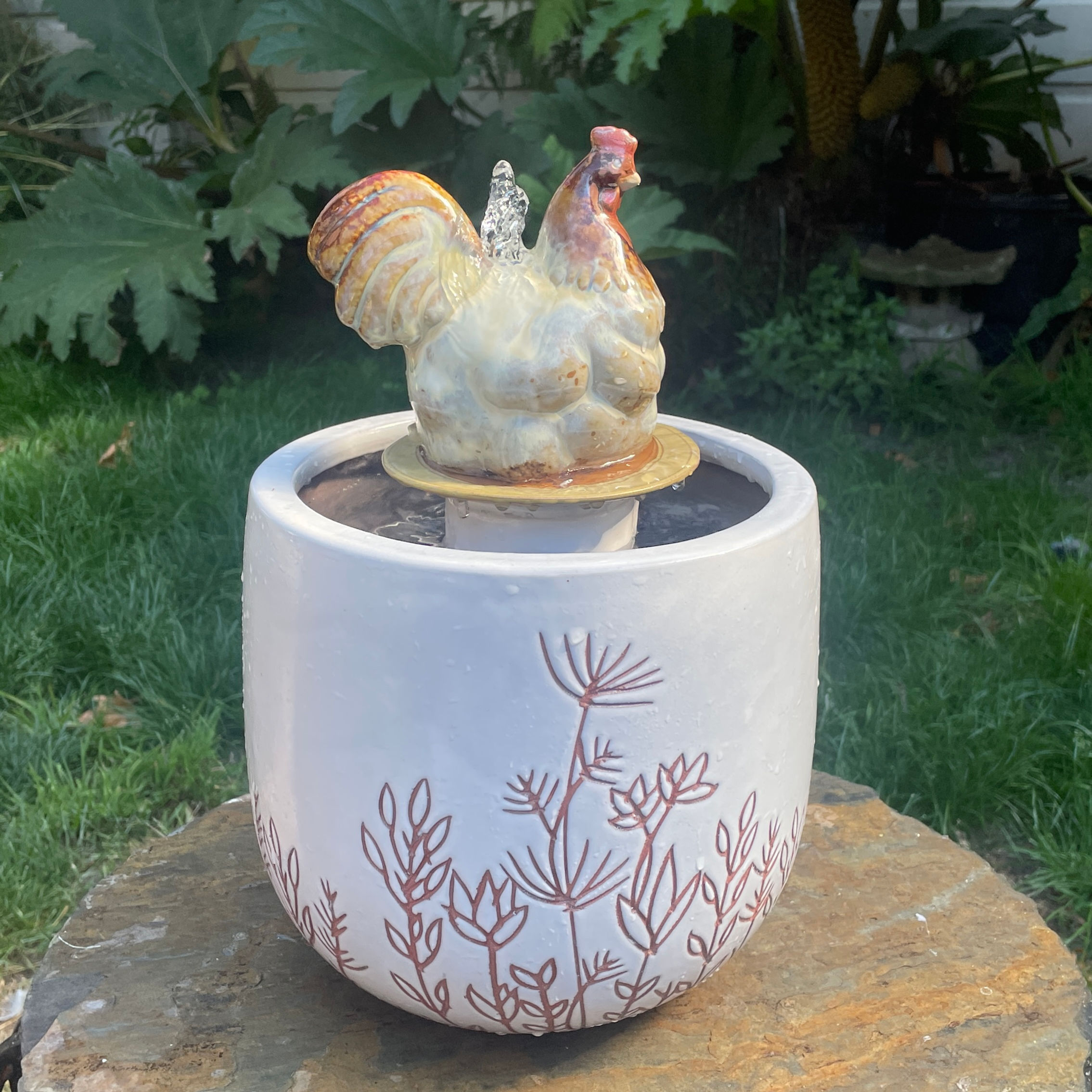 Rooster in the Field Fountain