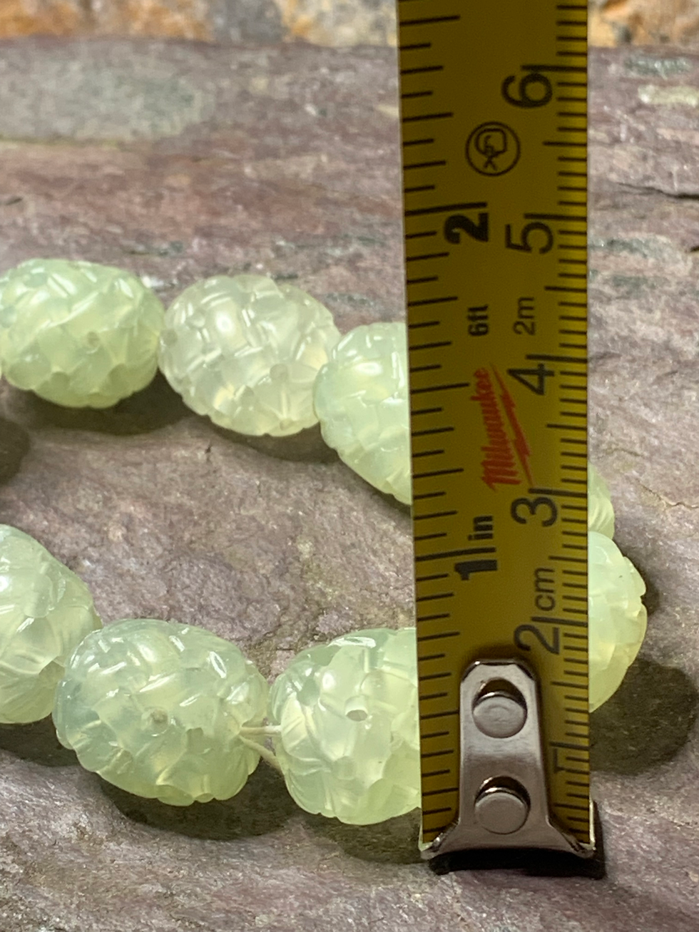 Thumbnail: Serpentine hand carved basket weave strand 6.5” (10 Count)
