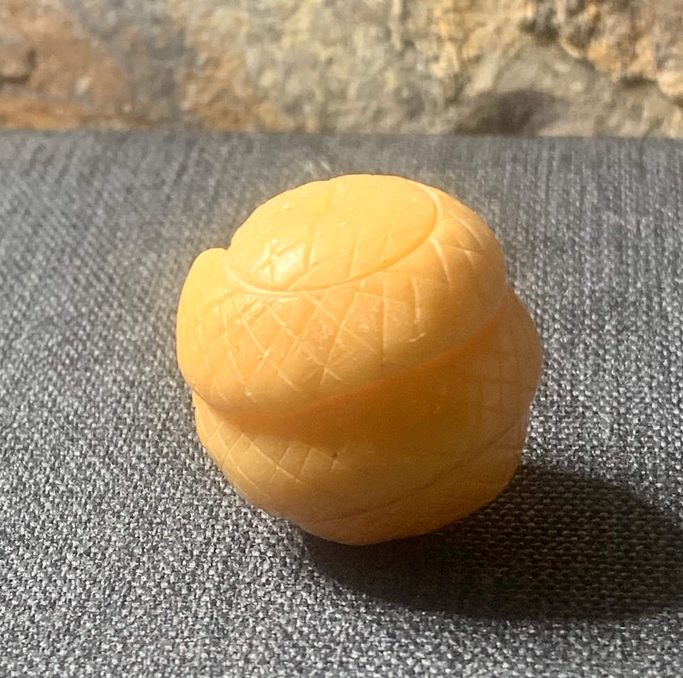 Thumbnail: Anique Carved Bone Bead - Chinese Zodiac - Snake