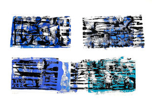 2024 Sea animals II woodcut on 270 msg rives paper 29 x 41 inches