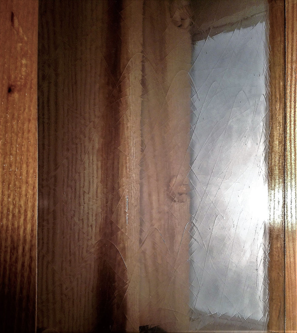 Thumbnail: Wood gear clock, ash-clock, rear-glass view