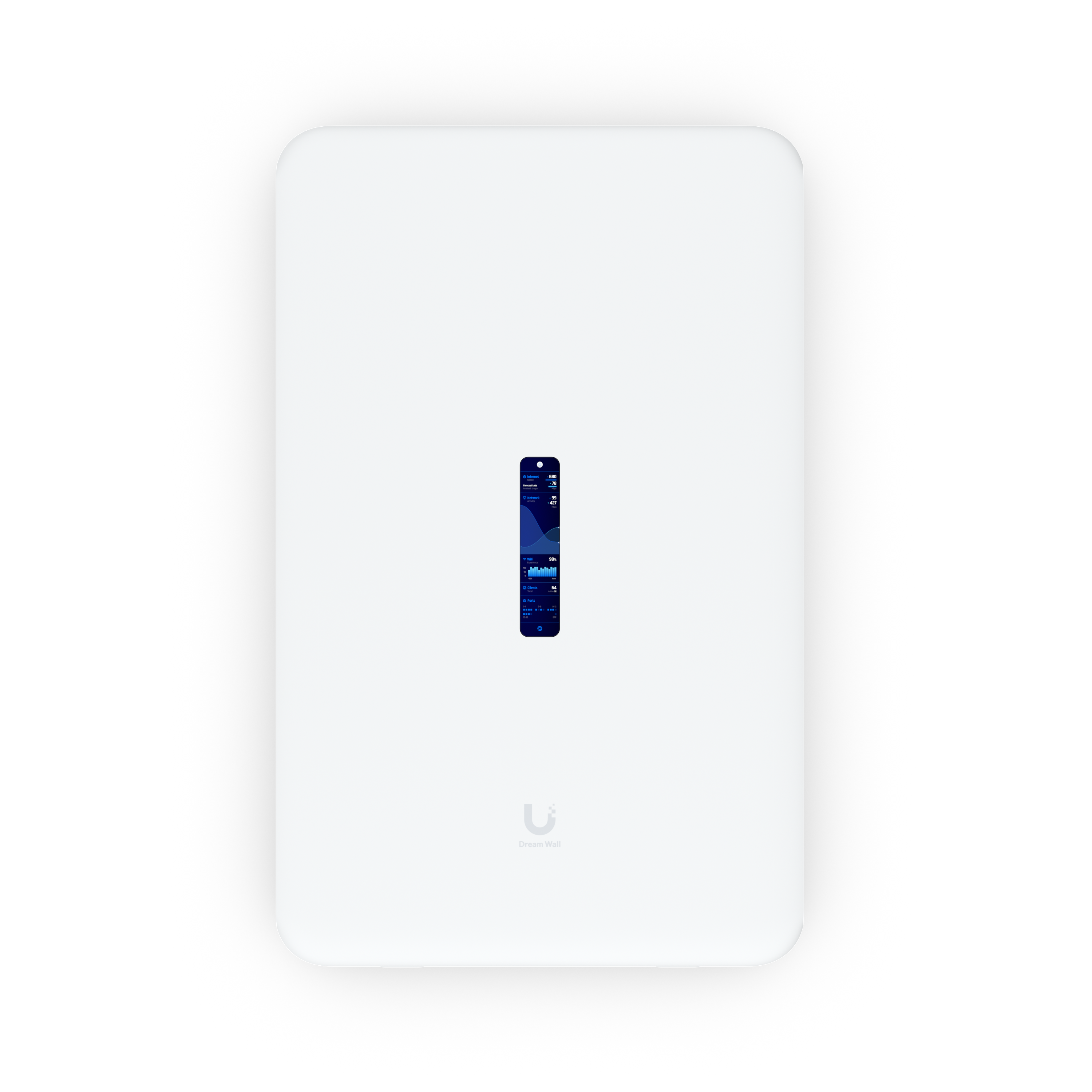 Ubiquiti UniFi Dream Wall UDW (420W) — Wall-Mounted 10G Cloud Gateway, WiFi 6, 17-Port PoE Switch, NVR