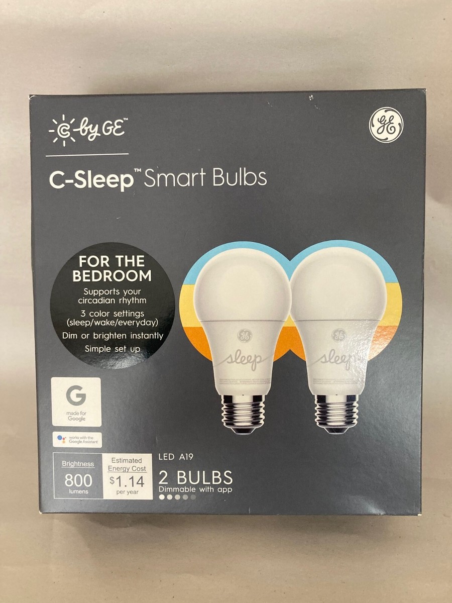 C by GE C-Sleep Smart Bulbs - Set of 2, A19 LED, 800 Lumens (Model CLEDA199S2/G2P)